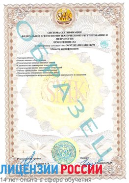 Образец сертификата соответствия (приложение) Чайковский Сертификат ISO 14001